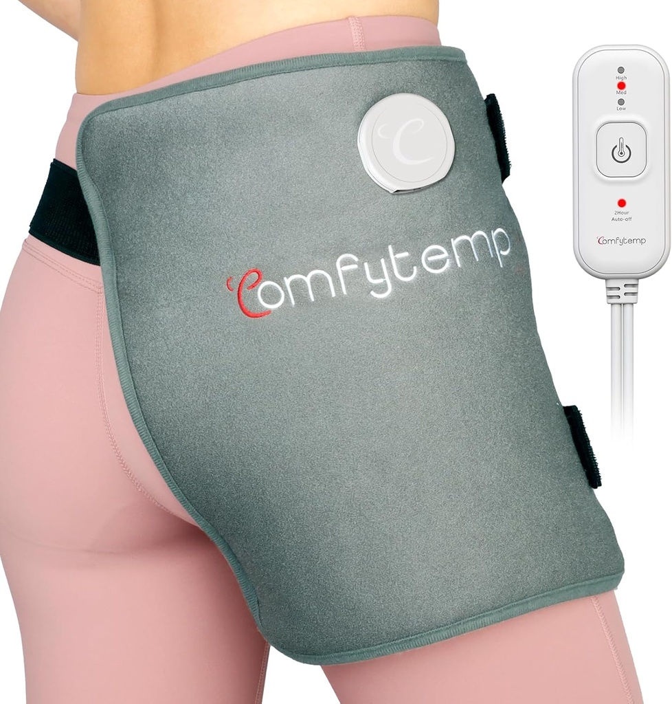 Comfytemp Hip Oppvarming Pad for Hip Sciatica Smerte Relief Hip Brace, Jul bursdagsgaver for mamma Kvinner Kone Menn, Nedre rygg Thigh Buttock Elektrisk FSA kvalifisert HSA Varme Pad Hot Physical Therapy (S/M)