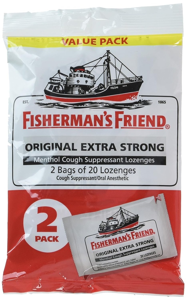 Fisherman's Friend Original Extra sterke Cough Suppressant Lozenges, 20 greve (Pack of 2)