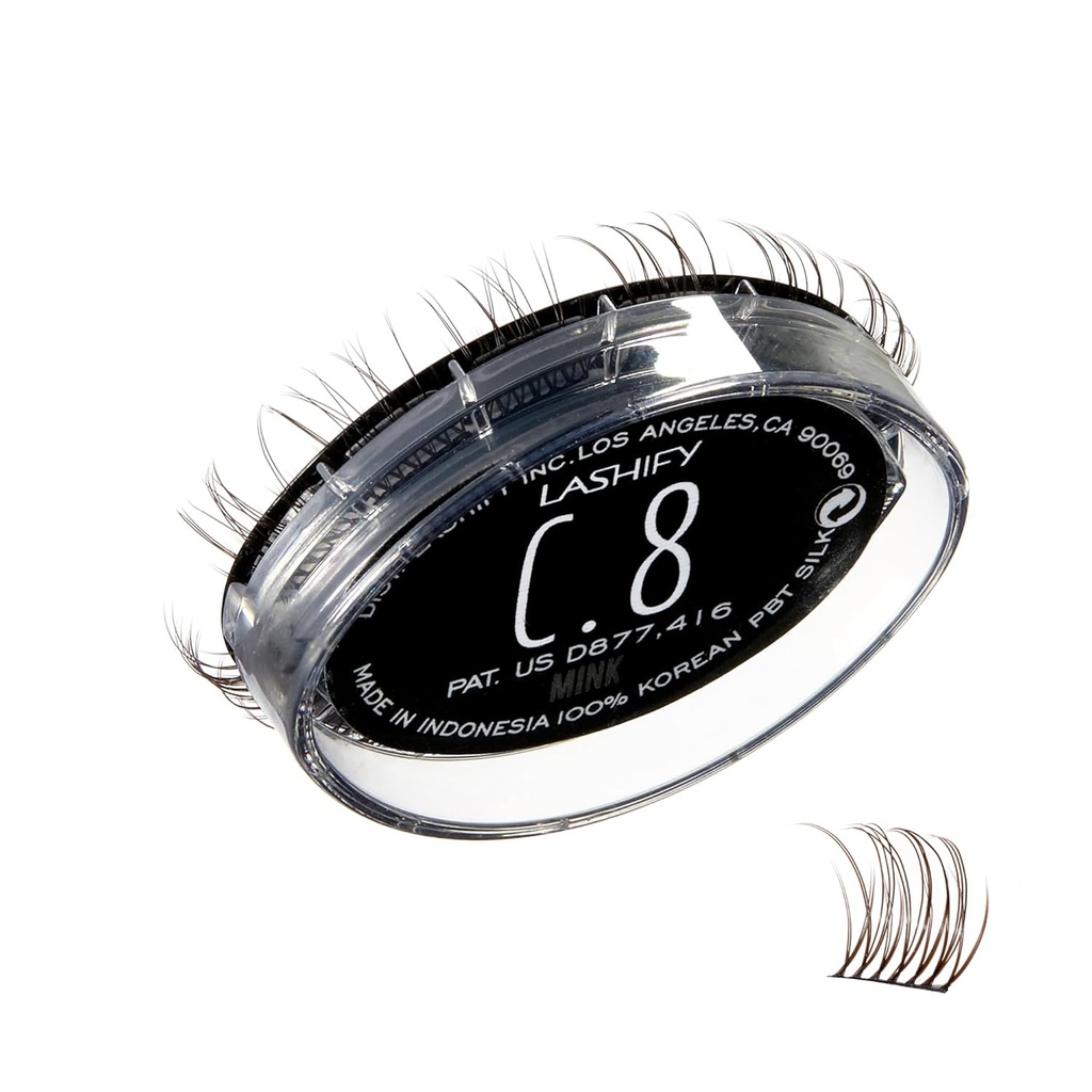 Lashify Curl 8mm Gossamer Eyelash utvidelser Påfyll, Minx Farge, DIY Falske Lasjer for et naturlig utseende
