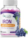 Legene bestiller jern 10mg vitamin C gummier, vegetarisk GMO-fri glutenfri, Great Tasting naturlig Grape Flavor Gummy vitaminer, kosttilskudd, rødcelleformasjon, for voksne og barn, 60 gummier