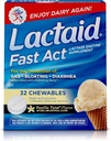 Lactaid Fast Act Laktose Intolerance Chewables med Lactase Enzymes, Vanilla Twist, 32 Pks av 1-ct.