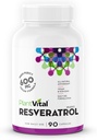 Plantvital Resveratrol 600mg - 90 Vegansk Resveratrol kapsler - høy renhet Trans Resveratrol Supplement - Antioksidant - Ikke-GMO, Glutenfri