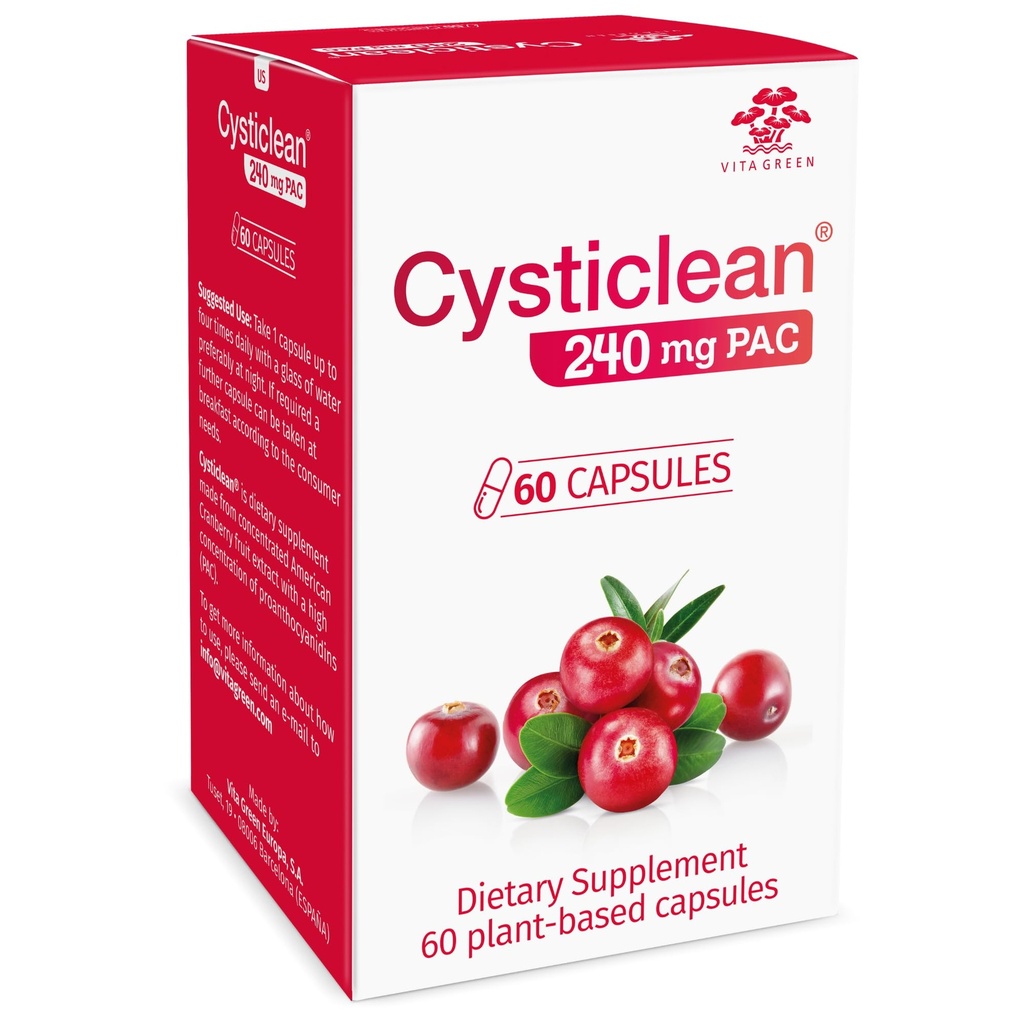 Cysticlean Cranberry PAC Supplement – 240 mg PAC, sukkerfri – urinveis infeksjon støtte – mest effektive Cranberry piller for cystitt og interstitiell cystitt relief