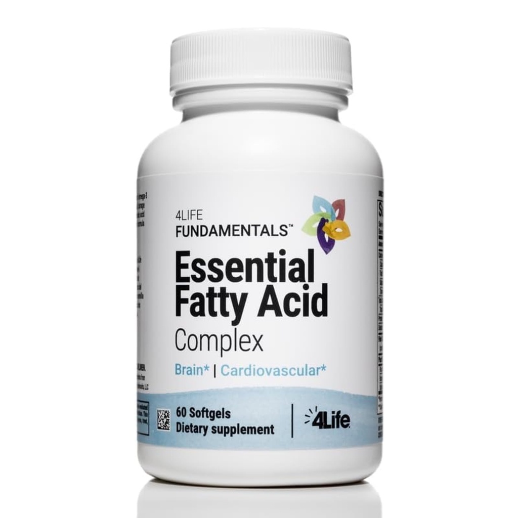 4Life Essential Fatty Acid Complex - Fiskeolje blanding funksjoner Omega-3 og Omega-6, inkluderer GLA og CLA - Sirkulasjonsstøtte - 60 Softgels