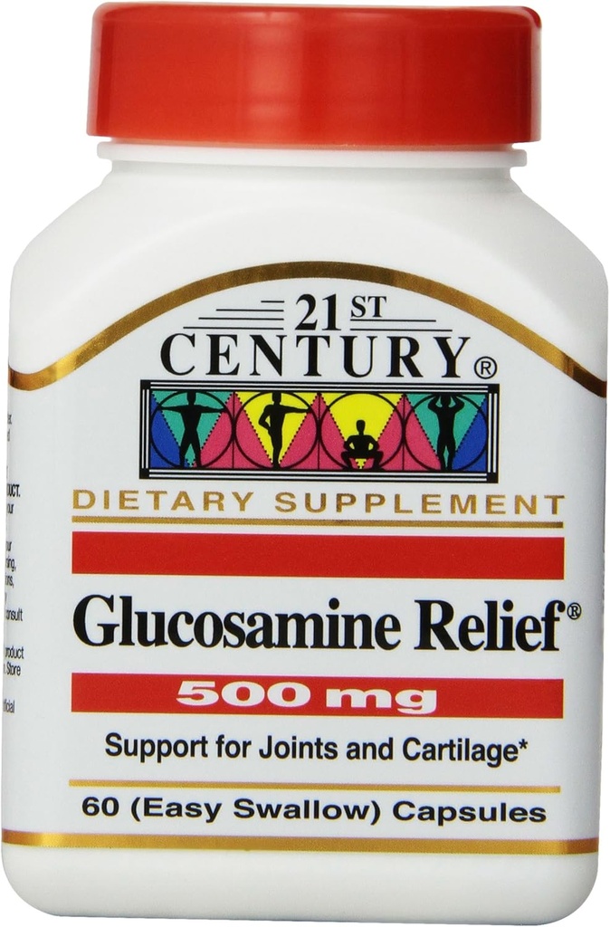 21. århundre glukosamin relief 500 mg, 60 lett å svelge kapsler, (pakke med 3)