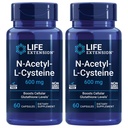 Livsforlengelse N-acetyl-L-Cysteine (NAC), immunrespons, pustende helse, lever helse, NAC 600 mg, antioksidantforsvar, frie radikaler, lett å absorbere - To pakke x 60 kapsler