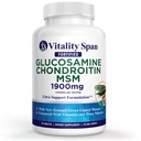 Glukosamine Chondroitin Avansert felles støtte tripple styrke med sink og kobber, felles kosttilskudd for menn og kvinner for kartilasje og felles helse, laget i USA, 90 Veg tabletter