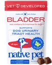 Native Kjæledyr Hund UTI behandling - Cranberry Supplement for hunder Blader Control & Njurestøtte - Forebygging av urinveistrakt infeksjon og urininkontinens - laget med ekte tranebær ekstrakt - 30 Chews