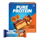 Pure Protein Bars, høyprotein, Nutritious Snacks å støtte energi, lav sukker, glutenfri, sjokolade peanut karamell, 1.76oz, 12 greve (Pack of 1) (Packing May Vary)