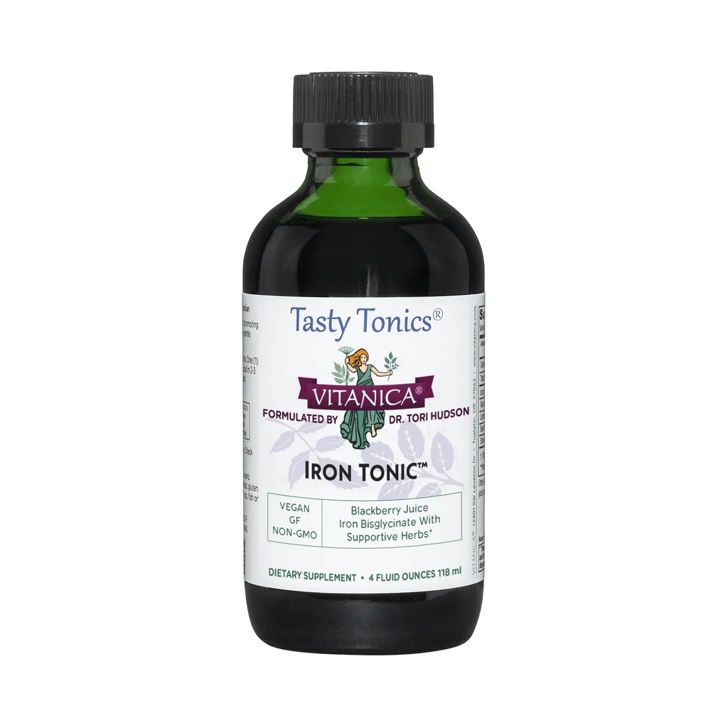 Vitanica jerntonic, flytende jern Supplement, rød blodcelle støtte, Vegansk, 4 Ounce