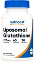 Nutricost Liposomal Glutathione Supplement 60 kapsler, 720 mg Per servering - Vegansk, GMO-fri, 30 serveringer