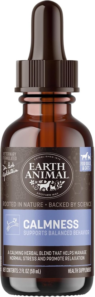 Jord dyr Apothecary flytende Supplement - Calmness Herbal Remedies for hunder og katter - 2 fl oz