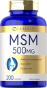 Carlyle MSM Supplement Kapsler | 500mg | 200 greve | Ikke-GMO & Glutenfri formel | Metylsulfonylmetan