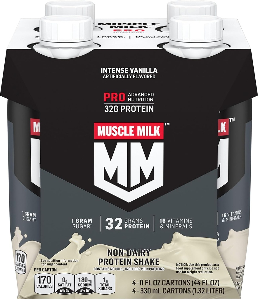 Muskelmelk Pro Series Protein Shake, Intense Vanilla, 4 Teller