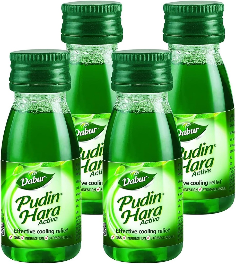 Dabur Pudin Hara Active, 30 Ml - Kjæledyrflaske (pakke av 4)
