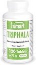 Supersmart - Triphala 6,75 g Per Serving - med Amla, Behada & Harada - Intern rengjøring for Digestion - Naturlig Detox Supplement | Ikke-GMO & Glutenfri - 120 Vegetariske kapsler