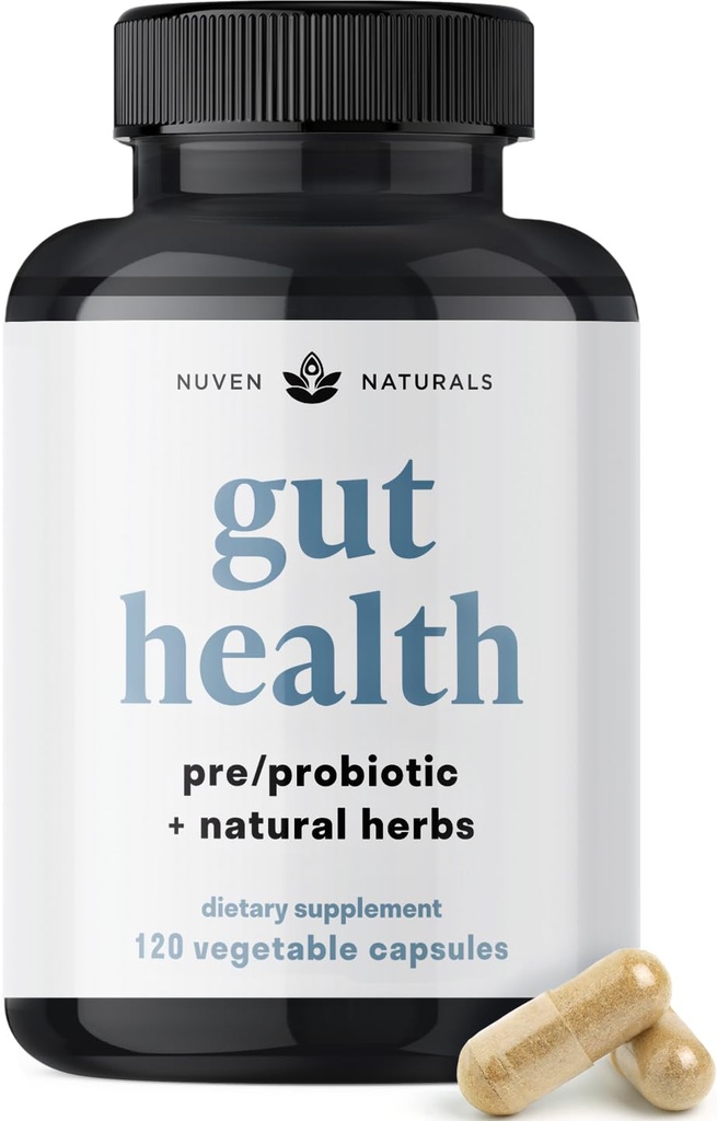 All-in-One Gut Health w/Probiotika, Prebiotika, Digestionsstøttende urter, og Adaptogens - Leaky Gut Repair Formula for å støtte Gut Lining, Aid i Digestion, og fremme gode bakterier