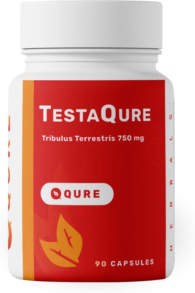 TestaQure Testosteron Supplement for menn - Testosteron Booster øker mannlig styrke og muskelmasse - Stamina, utholdenhet, energi og humørforsterker - 90 kapsler Vegan & soya-fri