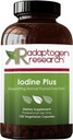 Iodine Plus  Potassium Kalium jodide 10mg med Selenium | 120 vegetariske kapsler | Adaptogen forskning