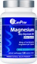 CanPrev Magnesium Biglycinate Chelated 80 mg Ultra Gentle 120 V-kaps 120-dagers forsyning - støtte muskelfunksjon, bein styrke og avslapping, ren magnesium bisglycinate formel, fremme komfort og balanse