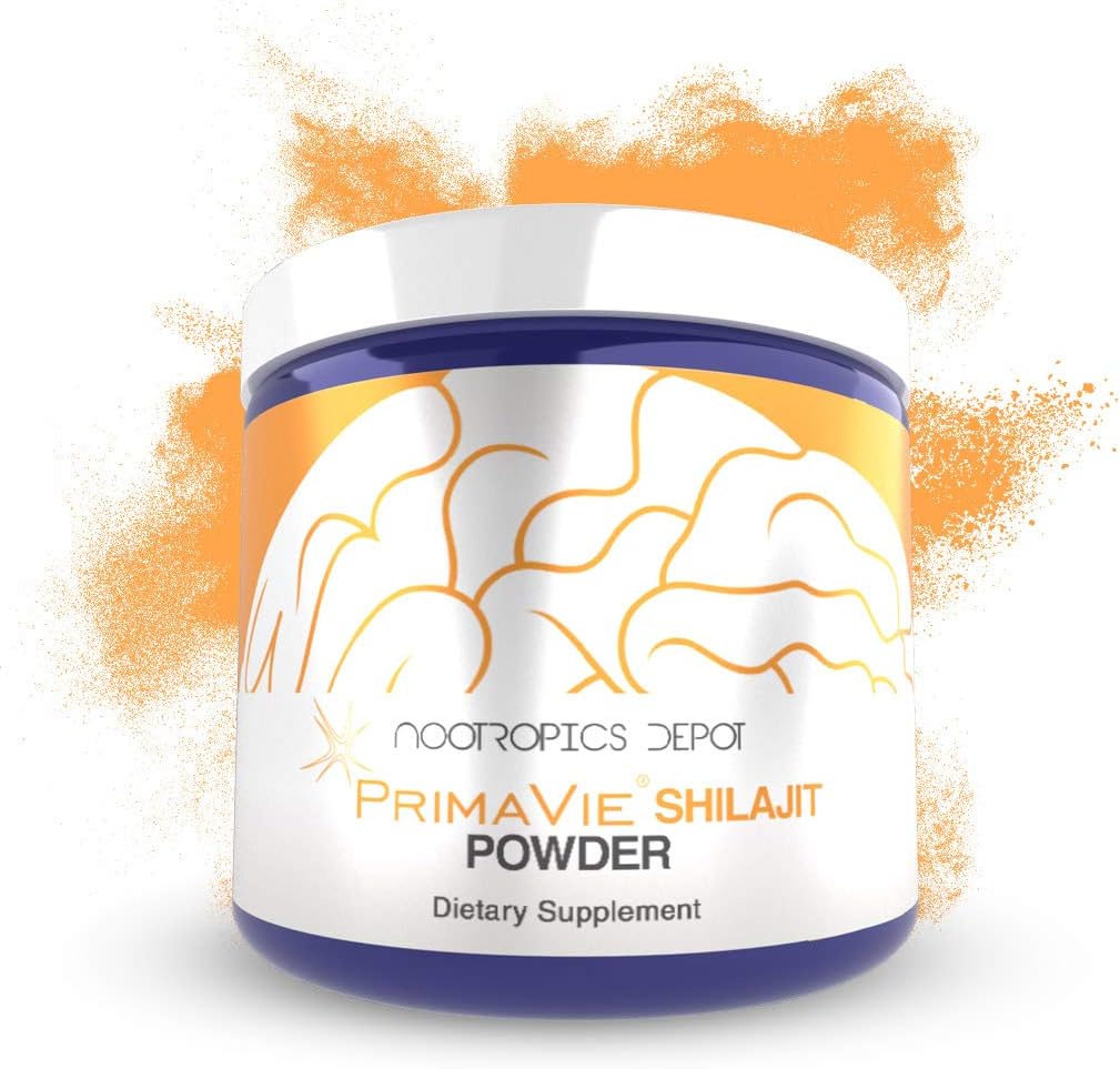 Nootropics Depot PrimaVie Shilajit pulver 60 Grams | Renset ekstrakt | Ayurveda Supplement | Støtter Mitochondrial funksjon + Boosts Endurance