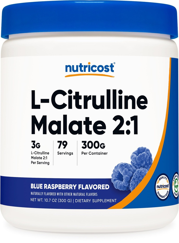 Nutricost L-Citrullin Malate 2:1 (300 gram) (blå bringebær)
