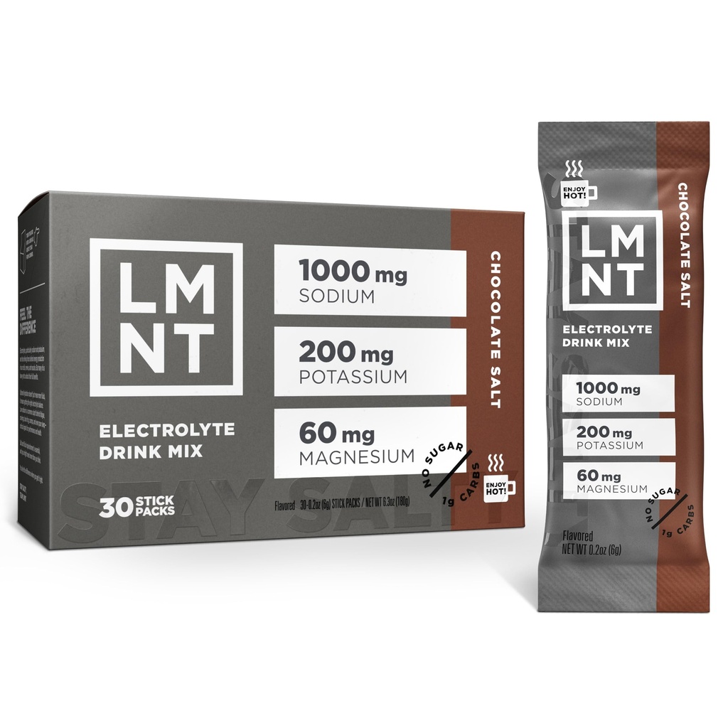 Drikke LMNT Zero Sugar Hot Chokolade eller Kaffemikser - Sjokolade Salt | Drikkeblanding | 30-talls