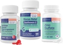 WELMATE Ultimate Cold & Allergi Relief Bundle: maksimal styrke Guaifenesin 1200 Mg Mucus Relief (100 tabletter), Phenylephrine HCl 10 mg Nasal Decongestant (200 tabletter) & Sink Sulfat 220 mg