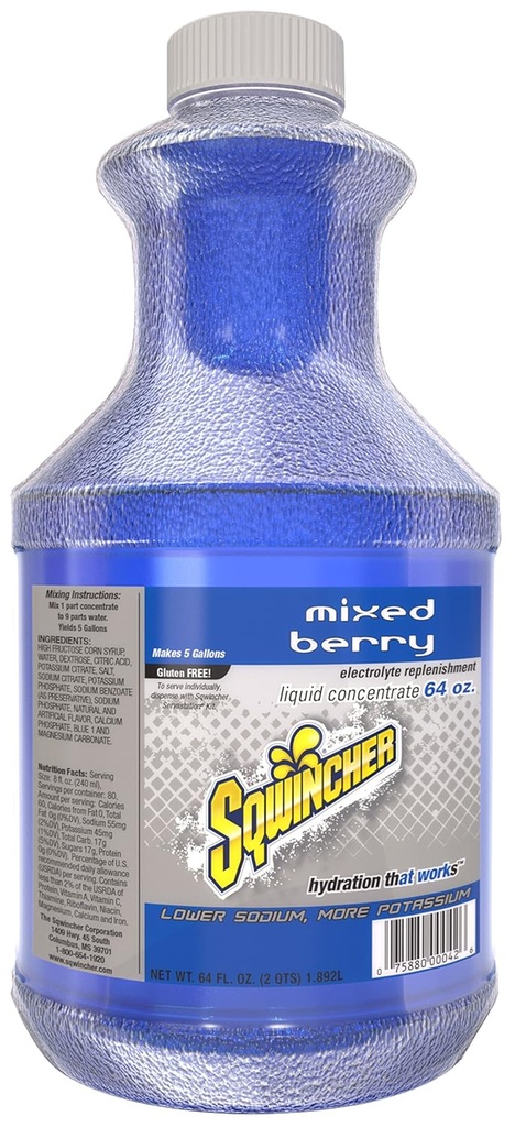 Sqwincher 030320-MB flytende konsentrat, 5 Gallon utbytte, blå, standard (pakke med 6)