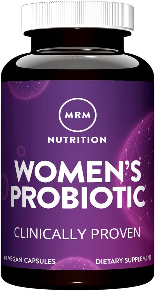 MRM Ernæring Kvinners probiotika | Intestinal + Immune Helse | Prebiotika + postbiotika | klinisk profesjonelle 25 milliarder celler | Gode bakterier for Gut Health | hyllestabil | 30 serveringer