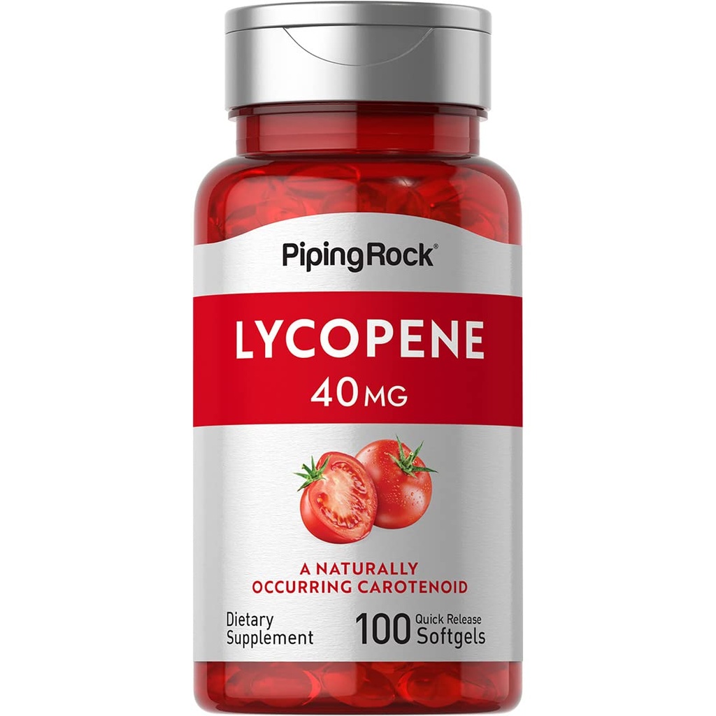 Piping Rock Lycopen Supplement | 40 mg | 100 Softgels | Carotenoids | Ikke-GMO, Glutenfri