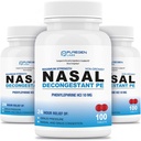 Puregen Labs Nasal Decongestant PE 3 Pack - 300 tabletter Totalt | Phenylephrine HCI 10 mg | Maksimum styrke | Ikke Drowsy Nasal & Sinus Congestion Relief på grunn av kalde eller allergier