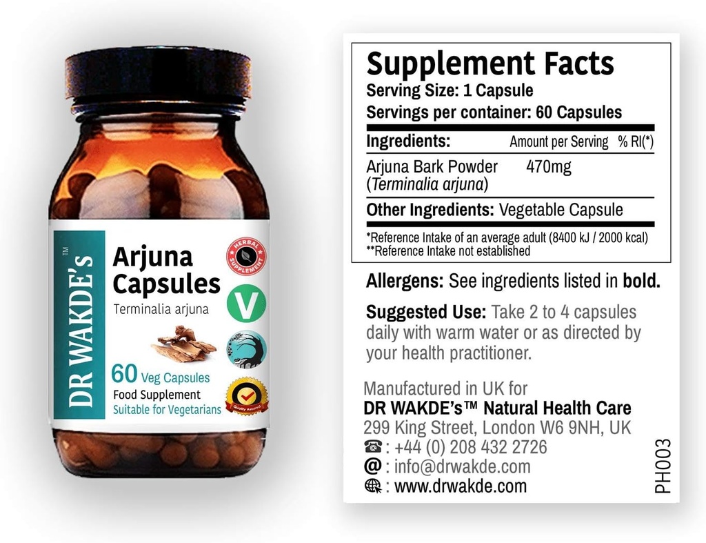 DR WAKDE Arjuna Capsules (Terminalia arjuna)