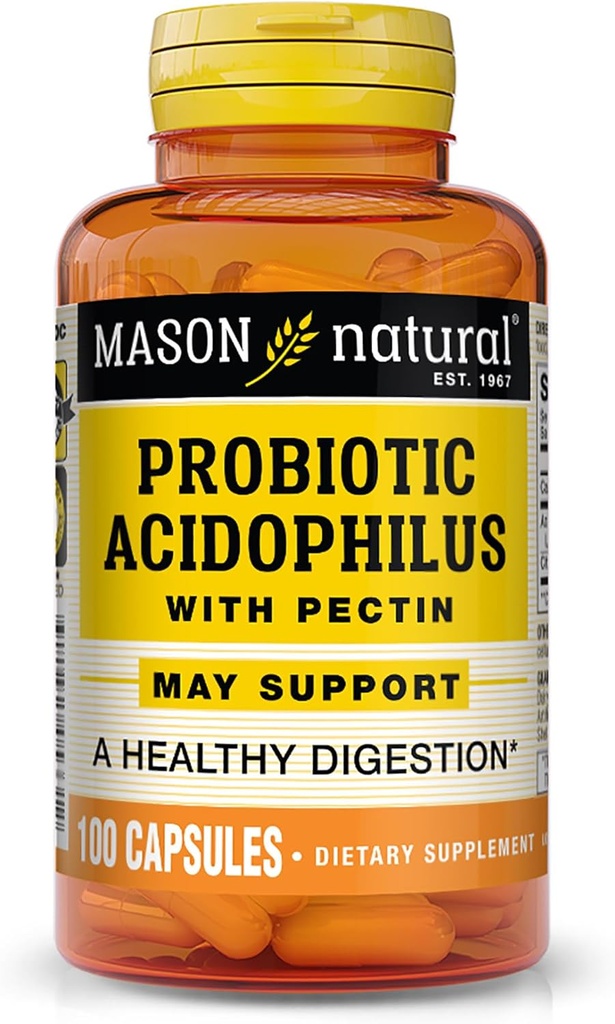 Mason Natural Acidophilus med Pectin Capsules, Digestive Aid - 100 Ea