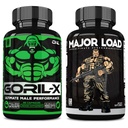 ONL Ultimate Mens Testosteron Booster Bundle - GORIL-X & Major Load Supplements | Forbedre styrke, utholdenhet og energi | med horny Goat Weed, Maca, Tongkat Ali, Tribulus | 120 Kapsler