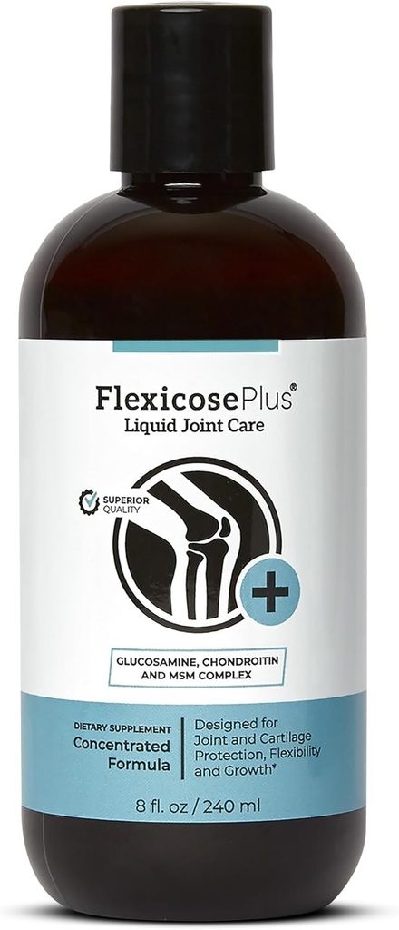 Flexicose Plus - væske felles omsorg - 8 fl oz - avansert felles støtte supplement med glukosamin, Chondroitin & MSM kompleks felles omsorg for menn og kvinner