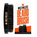 Wild Willies Naturlig Boar Bristle børste for hår og skjegg - Multipurpose Boar Bristle hårbørste for Grooming Slick tilbake hår, skjegg og mustasje - Reisestørrelse Skjegg & hårbørste for menn