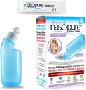Nasopure Nasal Vaske, Lille Squirt Kit, \"The Nicer Neti Pot\" Sinus Vaskesett, Komfortabel Nasal rens 4 Oz Flaske og 20 Salt Packets (3,75 Gr Hver), Nasal Congestion, Kald, Allergi, Nasal Irrigation