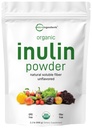 Mikroingredienser Organisk Inulin FOS Fiber pulver, 2.2 lb | Rask vann-oppløselig prebiotikum for intestinal og kolon helse | Naturlig fiber for smoothies & drinks | Veganvennlig