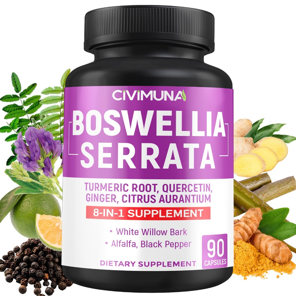 Boswellia Kapsler med Boswellia, Turmeric, Quercetin og mer - 90 Kapsler i 3 måneders forsyning