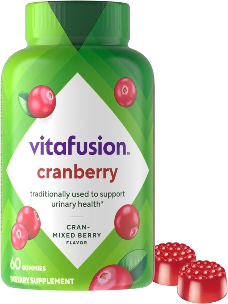 Vitafusion Cranberry Gummies for kvinner, 500mg Cranberry Juice Konsentrert per servering, 60ct