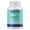 BESTVITE P-5-P 100mg (120 vegetariske kapsler) (koenzymert form av B-6) - Ingen stearates - Vegansk - Ikke GMO - Glutenfri - Ingen silikondioksid - Ingen Gelatin