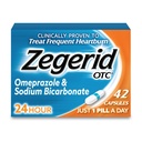 Zegerid OTC, 24-timers Heartburn Relief, Syre Reflux medisin og Antacid, behandler hyppige Heartburn, Omeprazol 20 mg + Natriumbikarbonat, Proton Pump Inhibitor (PPI), 42 kapsler