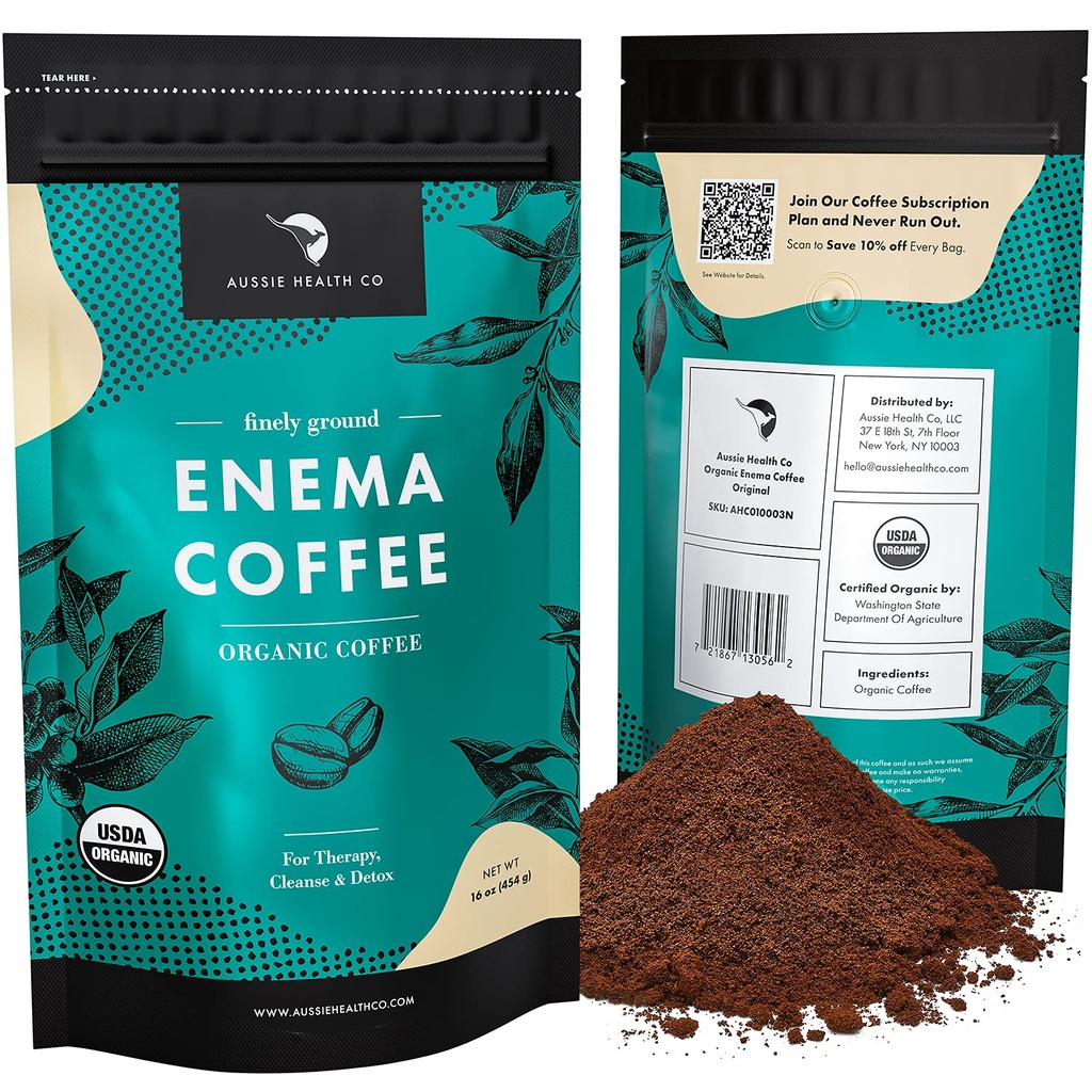 Aussie Health Co Enema kaffe – økologisk kaffe – 419° Roasted, Ground kaffe, rensing og avgift, laget i USA – 1 lb Bag