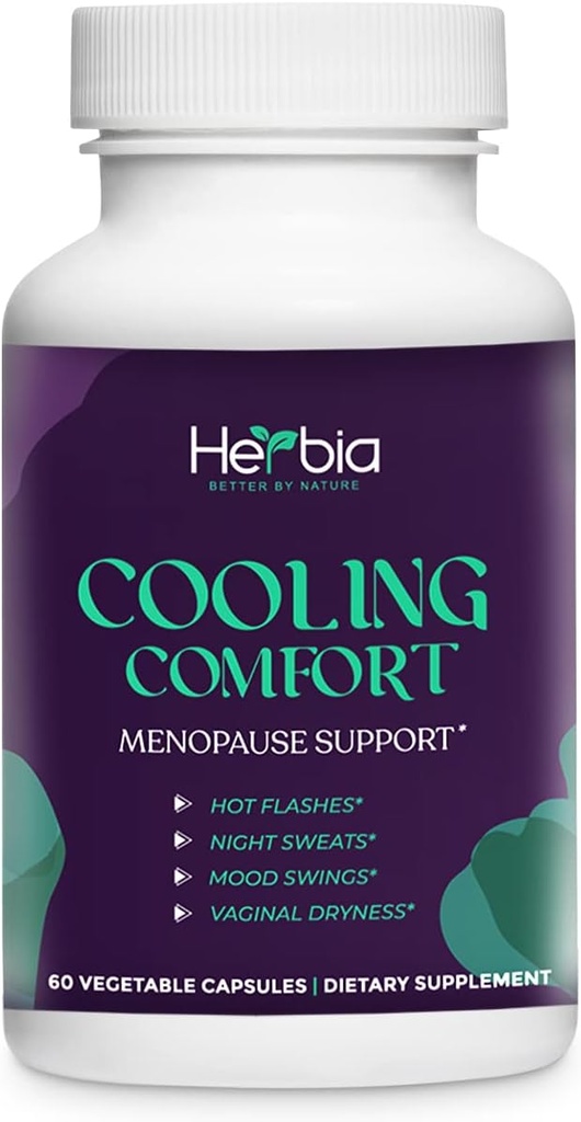 Naturlig Menopause og PMS Supplement - Hormonal Balance, Estrogen-fri Herbal Formula Naturlig Relief for nattsvitt, Mood Swings & Vaginal Tørrhet-laget i USA 60 kapsler