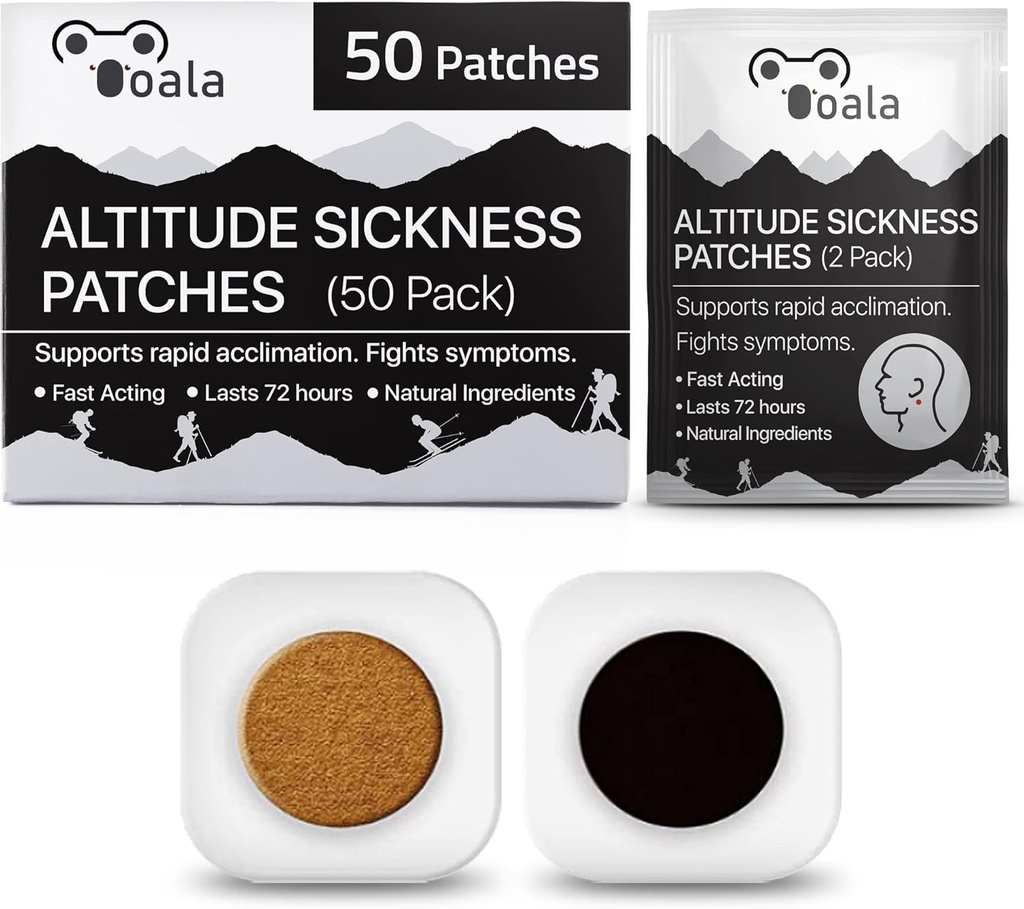 Høyde Sykdomsforebygging Patches | Støtter rask akklimasjon, øker oksygeninntak, bekjemper symptomer | Pack of 50
