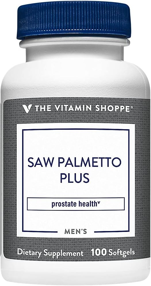 Vitamin Shope Saw Palmetto Plus - Kosttilskudd for prostata helse - 160 mg så Palmetto ekstrakt med utmerket kilde til sink, vitamin E og B6 (100 Softgels)