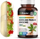BIO KRAUTER Korean Red Ginseng Kapsler - 1600 mg Styrke - 100 greve - koreansk Panax Ginseng Supplement - Vegansk Immun Supplement