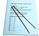 Colloidal Silver Generator Wire Garantert 99.99% ren - sett av (2) 4" Electrode Rods 12-gauge (0,08 in. / 2,06 mm) med sertifikat for overholdelse/fullstendig kjemisk analyse av legering Sammensetning