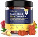 Super blanding Fiber Gummier for voksne – 8g Prebiotiske Fiber Gummier, støtter Digestive Helse, Bloating Relief & Wellness, Infundert med Ginger, Camu Camu & Matcha, Strawberry Flavor – 60 greve
